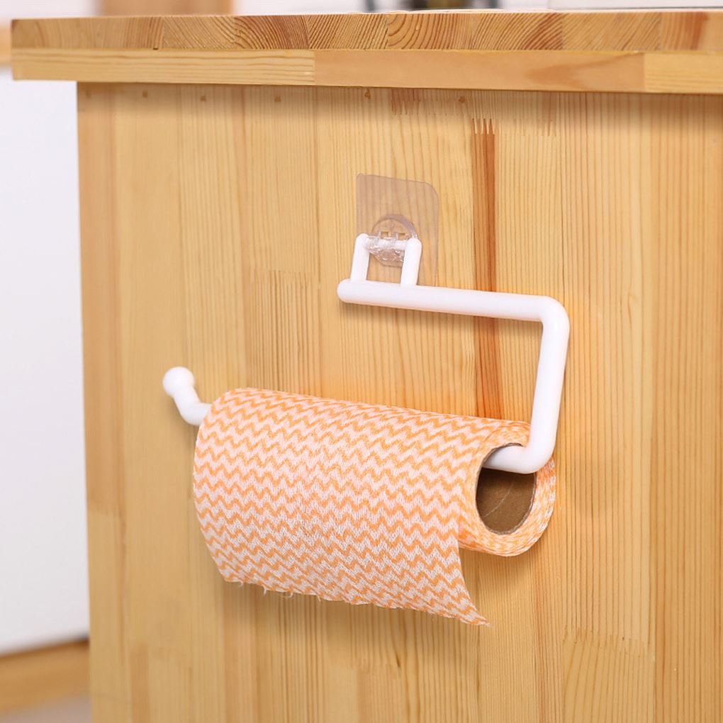 Tissue Hanger Plastic Paper Roll Holder Wall Mounted Towel Storage Rack Organizer Shelf for Kitchen Bathroom