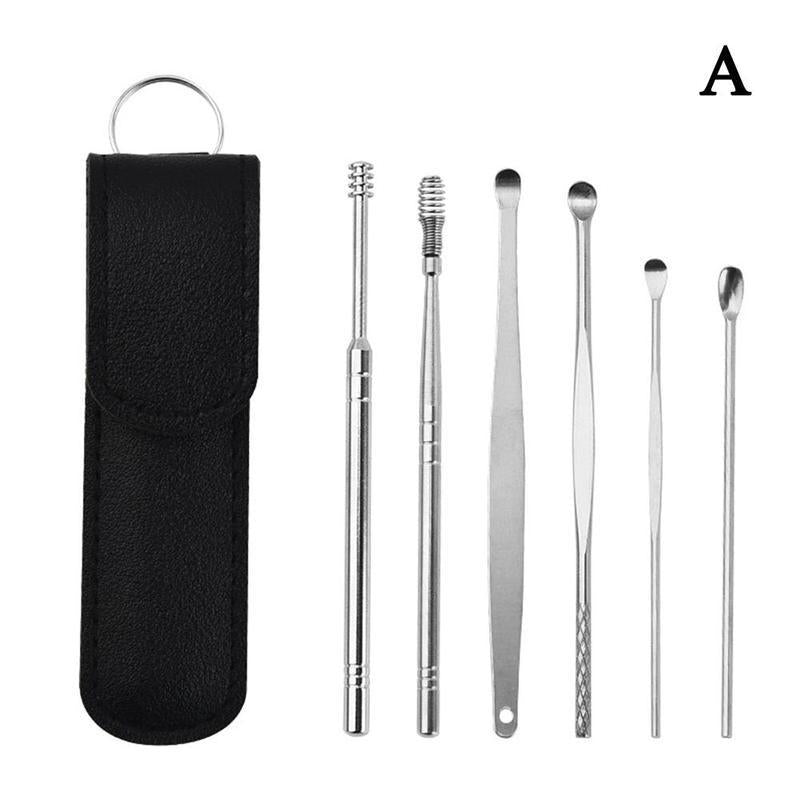 6pcs Ear Cleaner Wax Removal Tool Earpick Sticks Earwax Remover Curette Ear Pick Cleaning Ear Cleanser Spoon Health Care Earpick