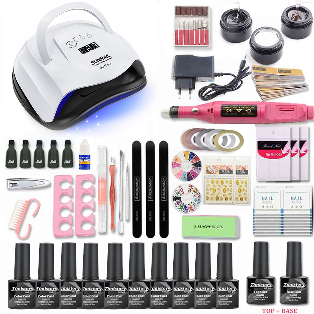 Nail Set for Nail 20 Kinds Nail Polish Kit with 20000RPM Nail drill Machine Nail lamp Acrylic Kit Nail Art Tools Nail Art Set