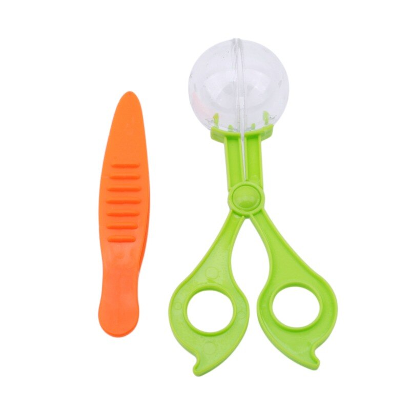 New Children School Plant Insect Biology Study Tool Set Plastic Scissor Clamp Tweezers Cute Nature Exploration Toy Kit for Kids