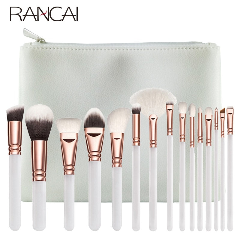 RANCAI10/15pcs High Quality  Makeup Brushes Set Beauty Powder Eyebrochas Eyeshadow Brush Complete Kit Cosmetics Tools