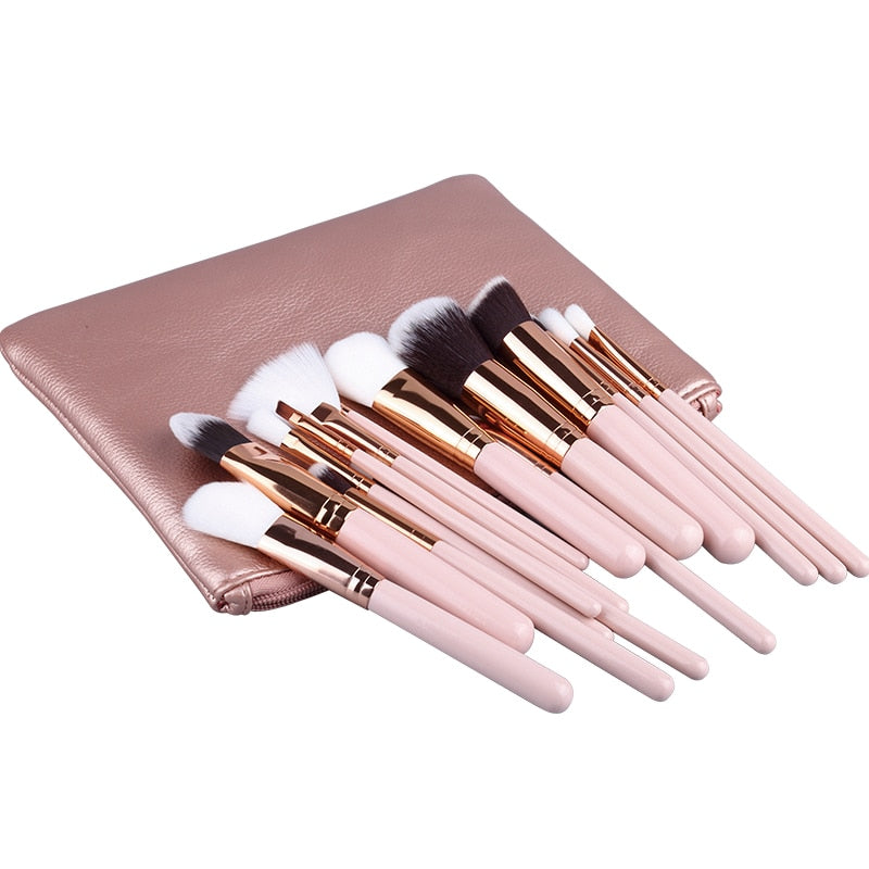 RANCAI10/15pcs High Quality  Makeup Brushes Set Beauty Powder Eyebrochas Eyeshadow Brush Complete Kit Cosmetics Tools