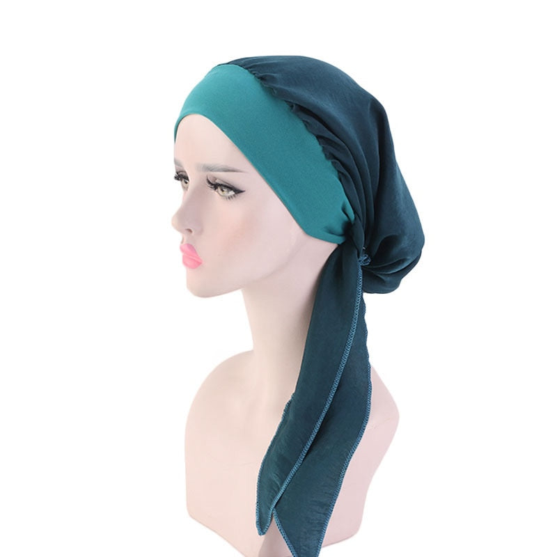 Printed flowers women inner hijabs cap muslim head scarf turban bonnet ready to wear ladies wrap under hijab caps