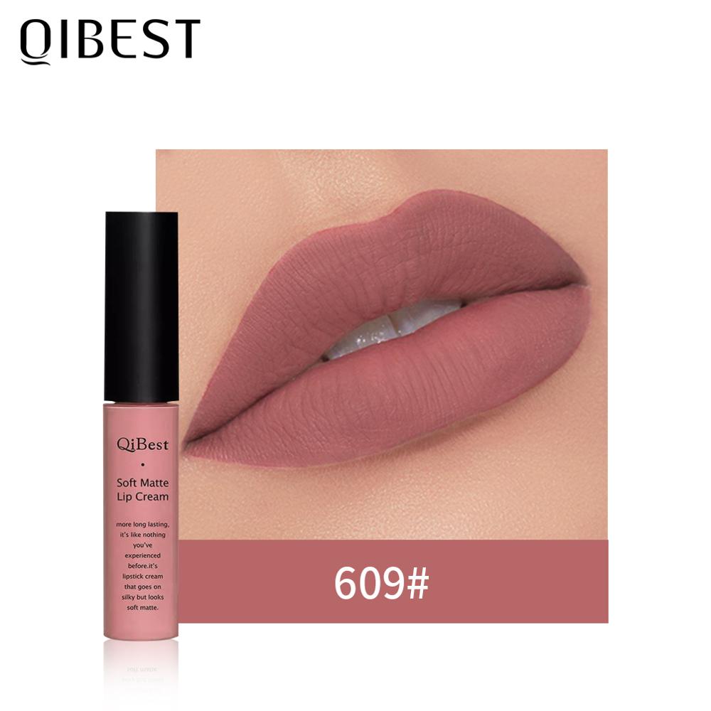 QIBEST Matte Lip Gloss Lip Makeup 34 Colors Velet Nude Waterproof Lipgloss Matte Lipstick Liquid Lipstick Long lasting Lip Tint