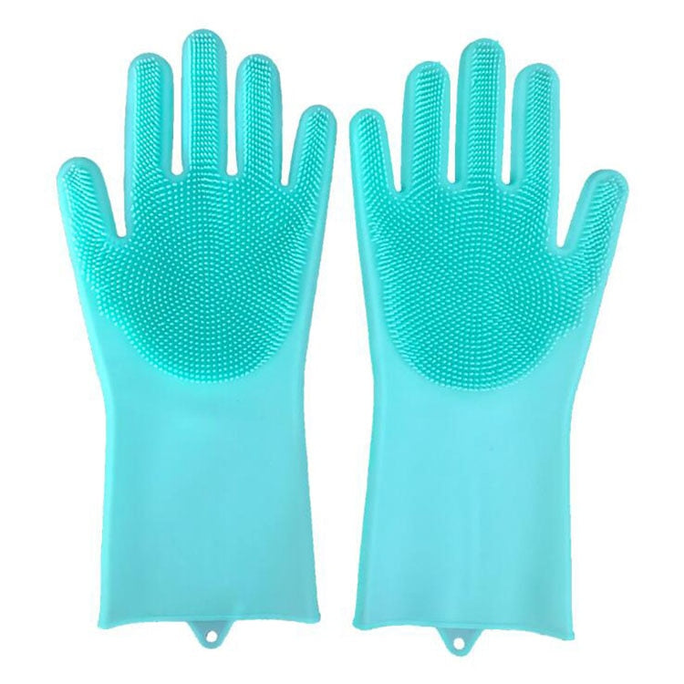 1 Pair Pet Silicone Cleaning Gloves Dog Cat Bath Cleaning Brush Gloves Scrubber Rubber Kitchen Clean Tool