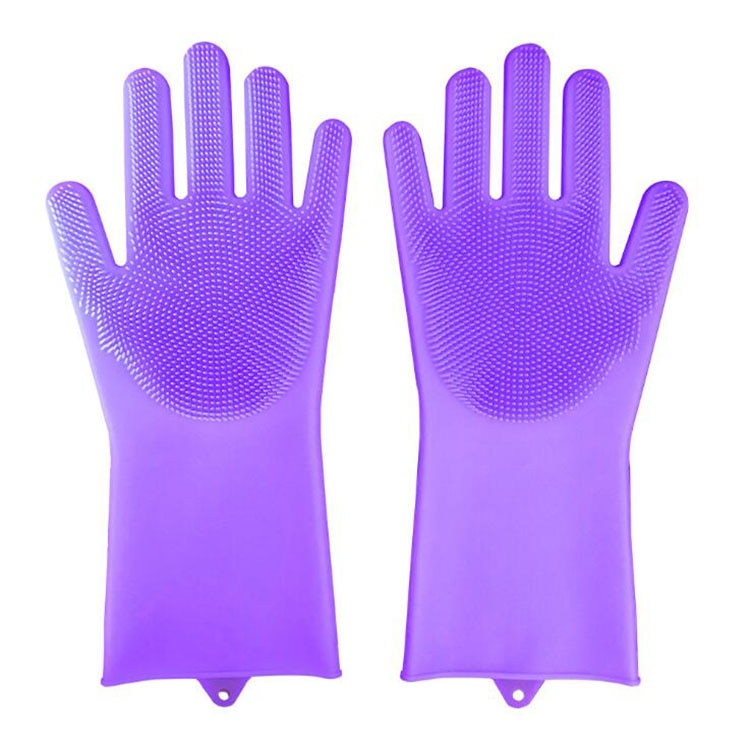 1 Pair Pet Silicone Cleaning Gloves Dog Cat Bath Cleaning Brush Gloves Scrubber Rubber Kitchen Clean Tool