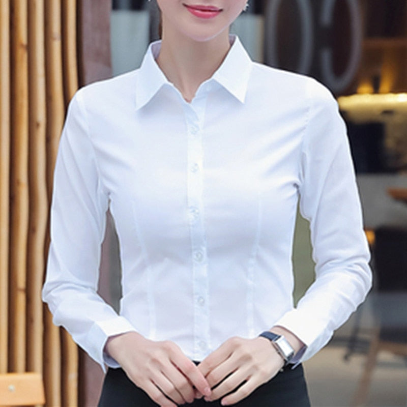 Women Shirts Blouses Women White Shirt Long Sleeve Blouse Female Tops OL Basic Shirt Blouses  Fashion Elegant Woman Clothing