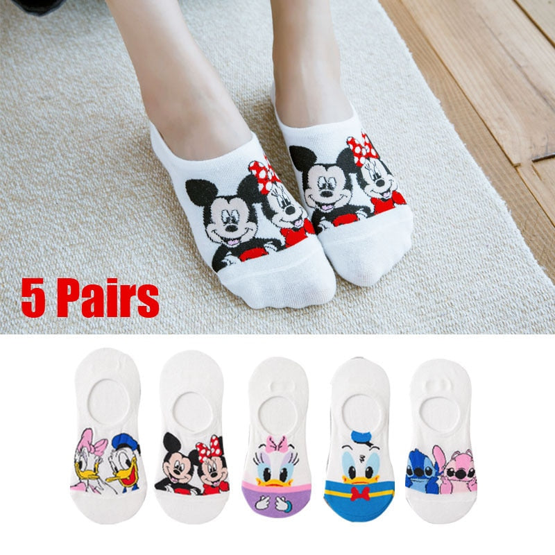 5 Pairs/Lot women socks Casual Korea cartoon animal socks Cotton Cute girl funny mouse duck ankle socks size 35-41