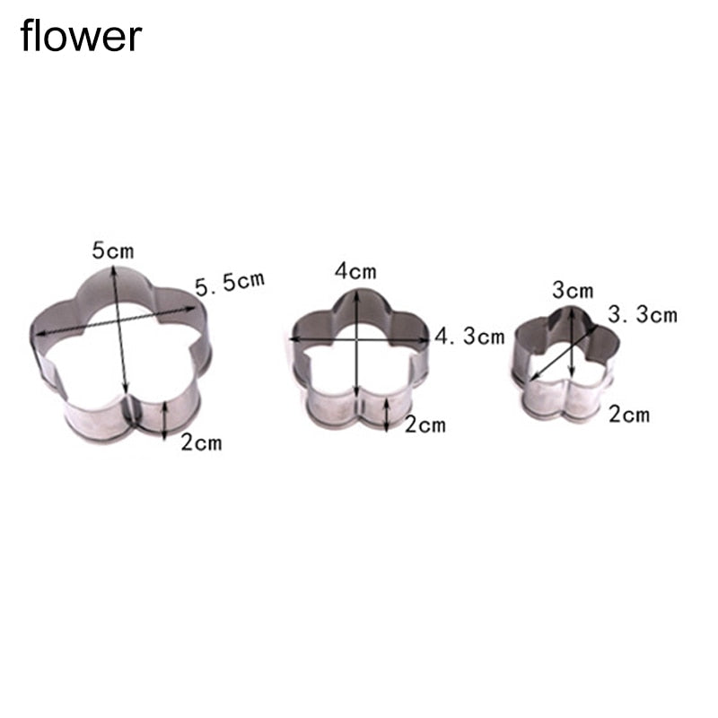 3Pcs Cookie Pastry Maker Portable Dumplings Cutter Stainless Steel Dough Cutting Tool Round/Flower Shaped Kitchen Gadgets