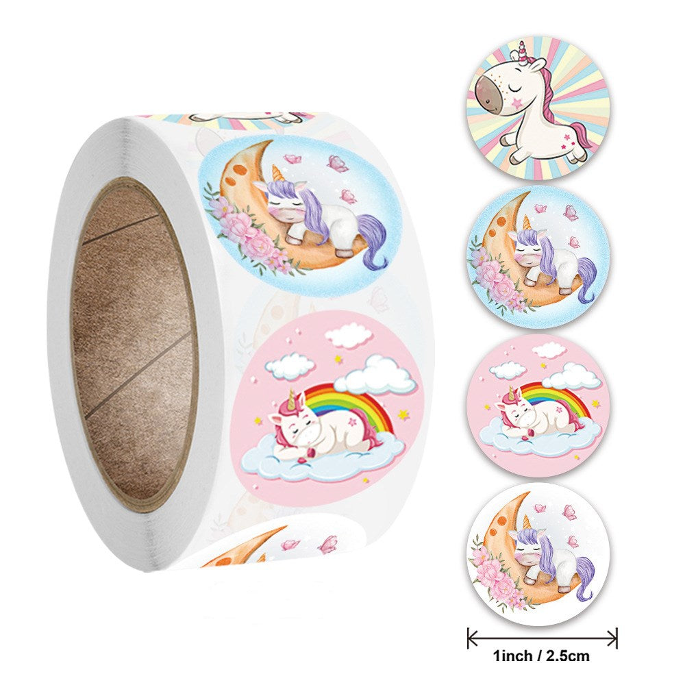 Stickers 500 Pcs/roll Teacher Reward Sticker Fun Motivation Cat Dog Stickerfor School Teacher Student Stationery Stickers Kids