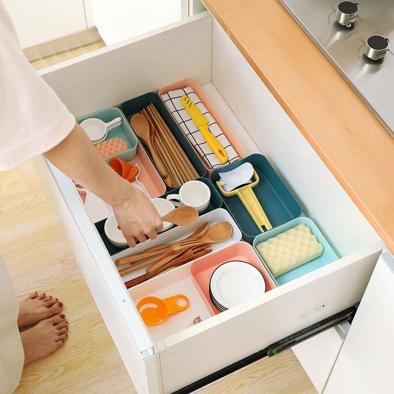 Household Convenient Storage Box Home Drawer Storage Box Kitchen Tableware Storage Organizer Tabletop Cosmetics Storage Case