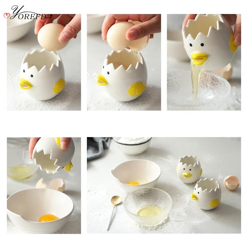 Kitchen Ceramic Egg Separator Creative Eco Friendly Egg Yolk Divider Tools Kichen Accessories Cooking Tools