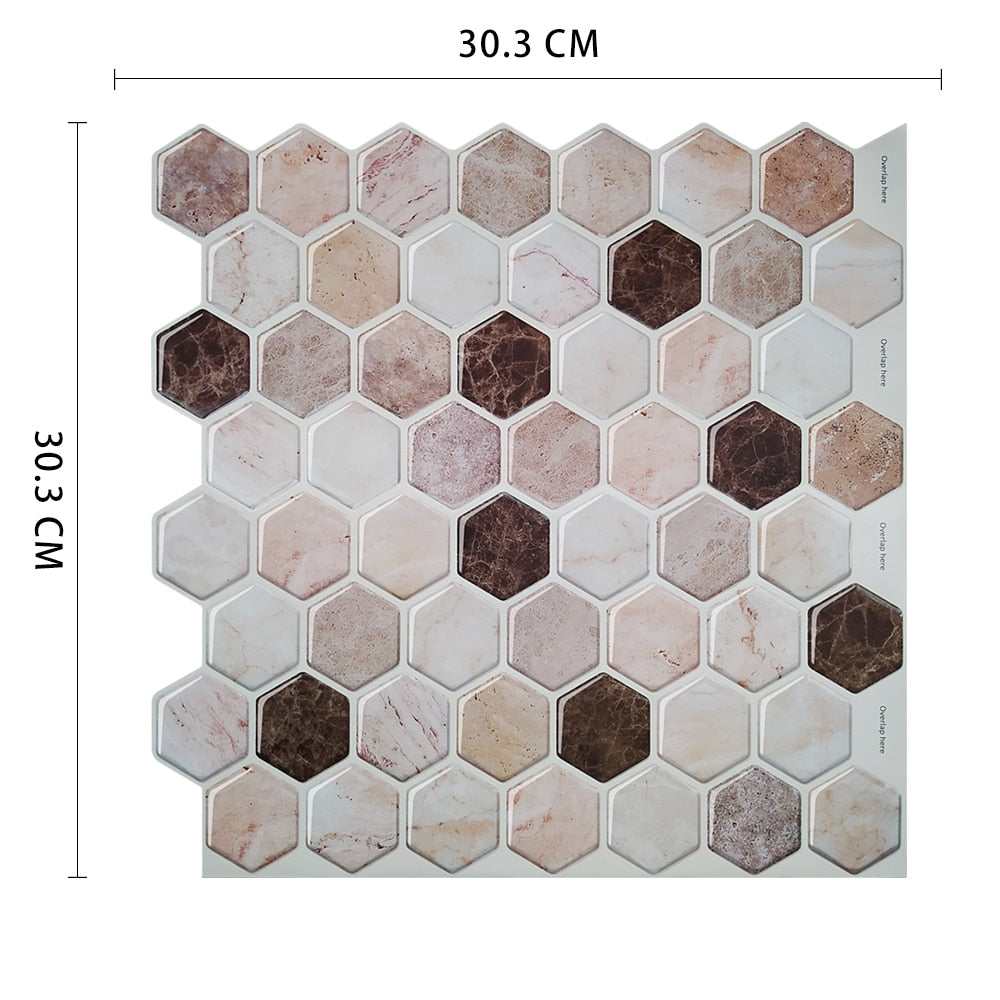 Self Adhesive Kitchen Waterproof Vinyl Mosaic Peel and Stick backsplash Wall Sticker Tiles