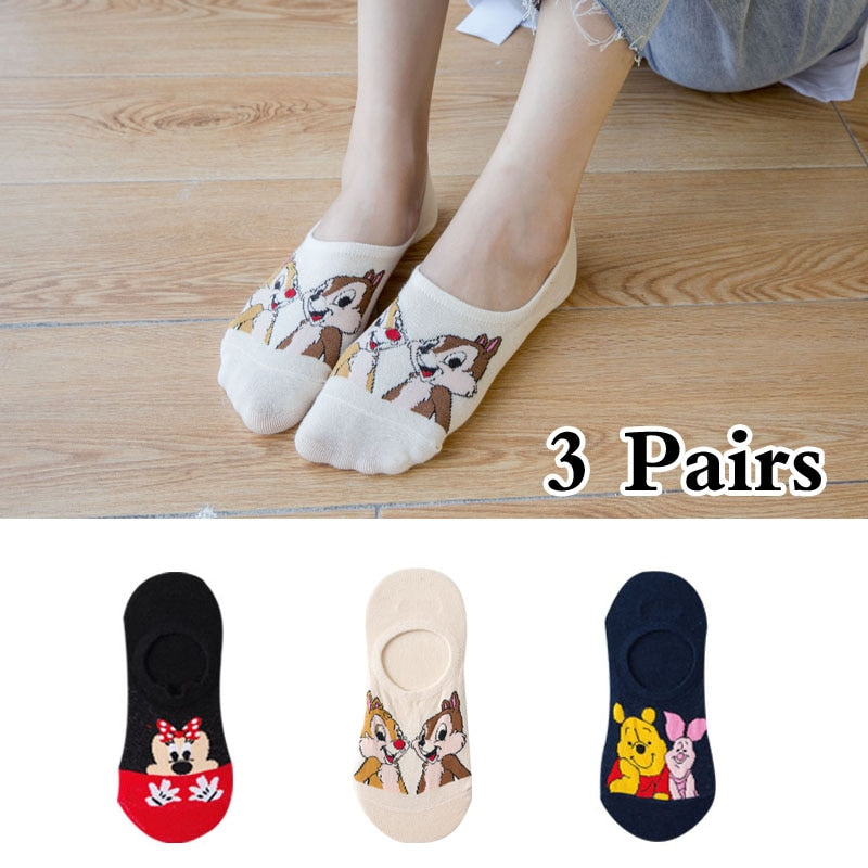 5 Pairs/Lot women socks Casual Korea cartoon animal socks Cotton Cute girl funny mouse duck ankle socks size 35-41