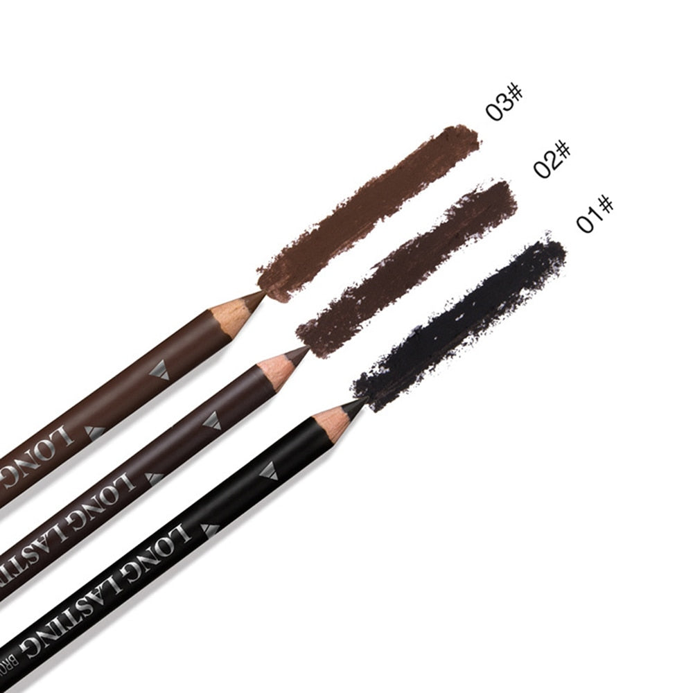 2022 New Hot Sale 12pcs Waterproof Eye Brow Pencil Black Brown Eyebrow Pen Long Lasting Makeup Drop Shipping