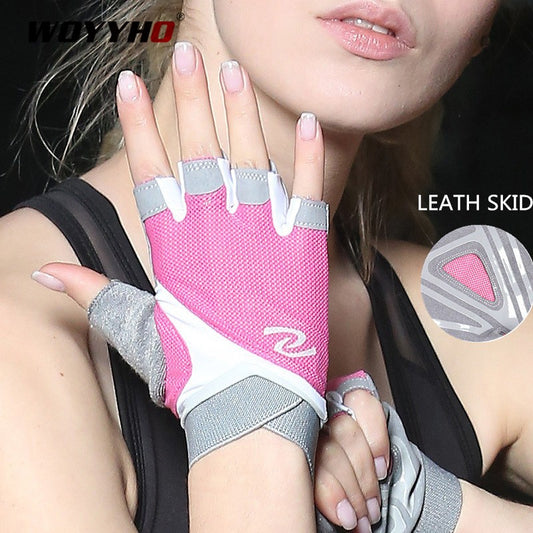 Professional Gym Gloves Women Weight Lifting Crossfit Workout Fitness Gloves Breathable Bodybuilding Half Finger Hand Protector