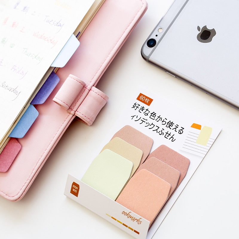 Gradient Index Sticky Notes Memo Pad 3x20 Sheets Classify Self-stick Notes N Times Notepad Stickers Paper School Office Supplies