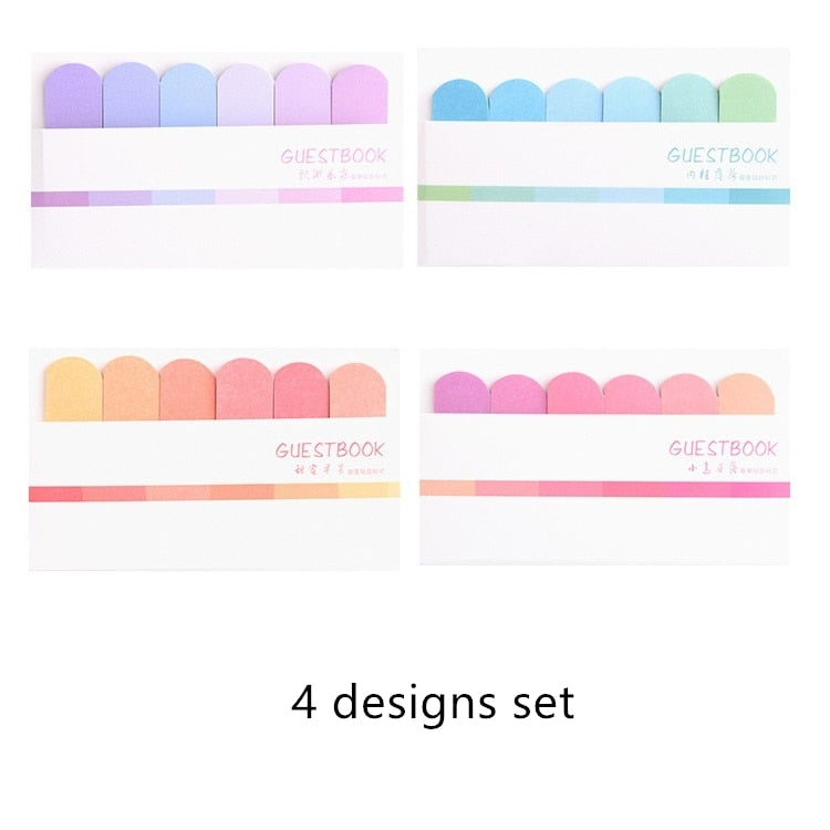 Fresh rainbow color sticky note Mini index Label bookmark Post memo Stationery Office accessories School supplies A6966