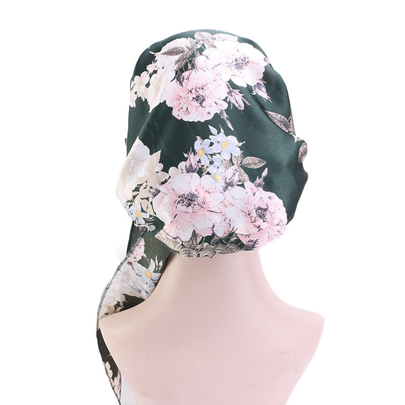 Printed flowers women inner hijabs cap muslim head scarf turban bonnet ready to wear ladies wrap under hijab caps