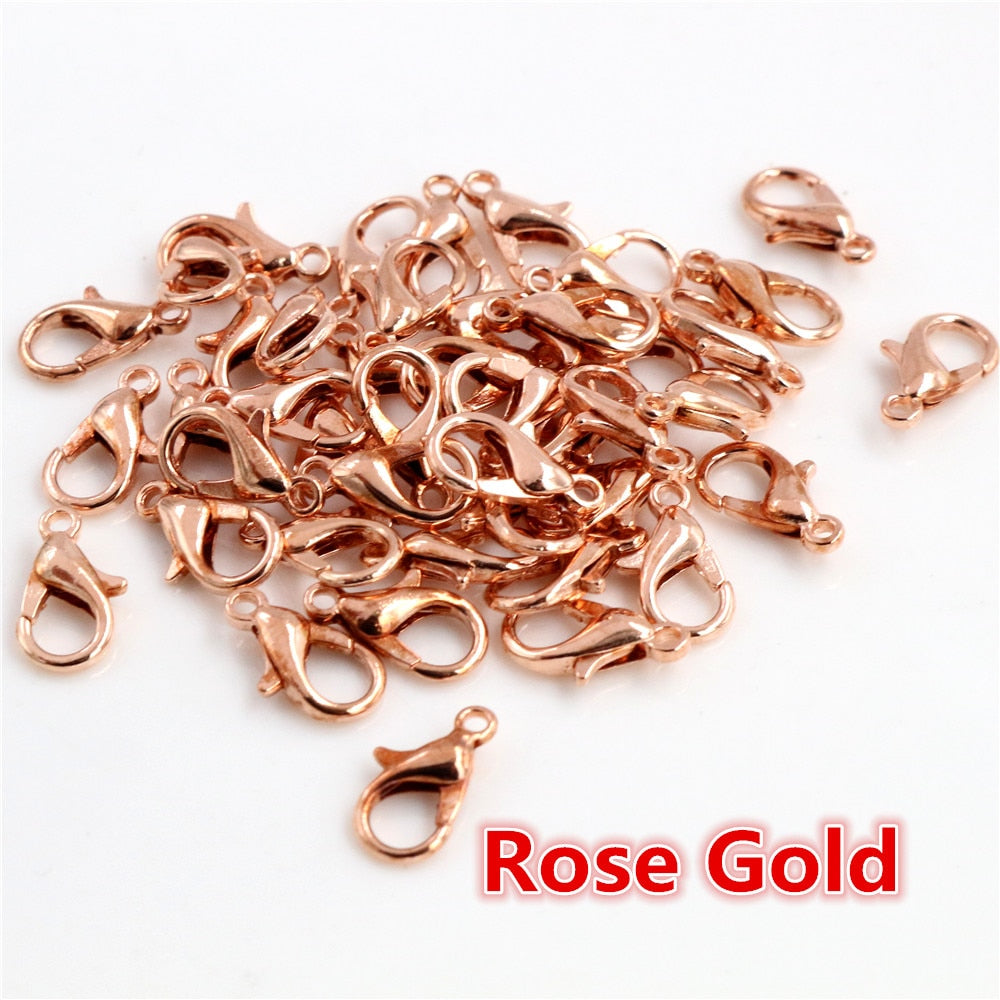 10x5mm/12x6mm/14x7mm/16x8mm  9 Colors Plated Fashion Jewelry Findings,Alloy Lobster Clasp Hooks for Necklace&Bracelet Chain DIY