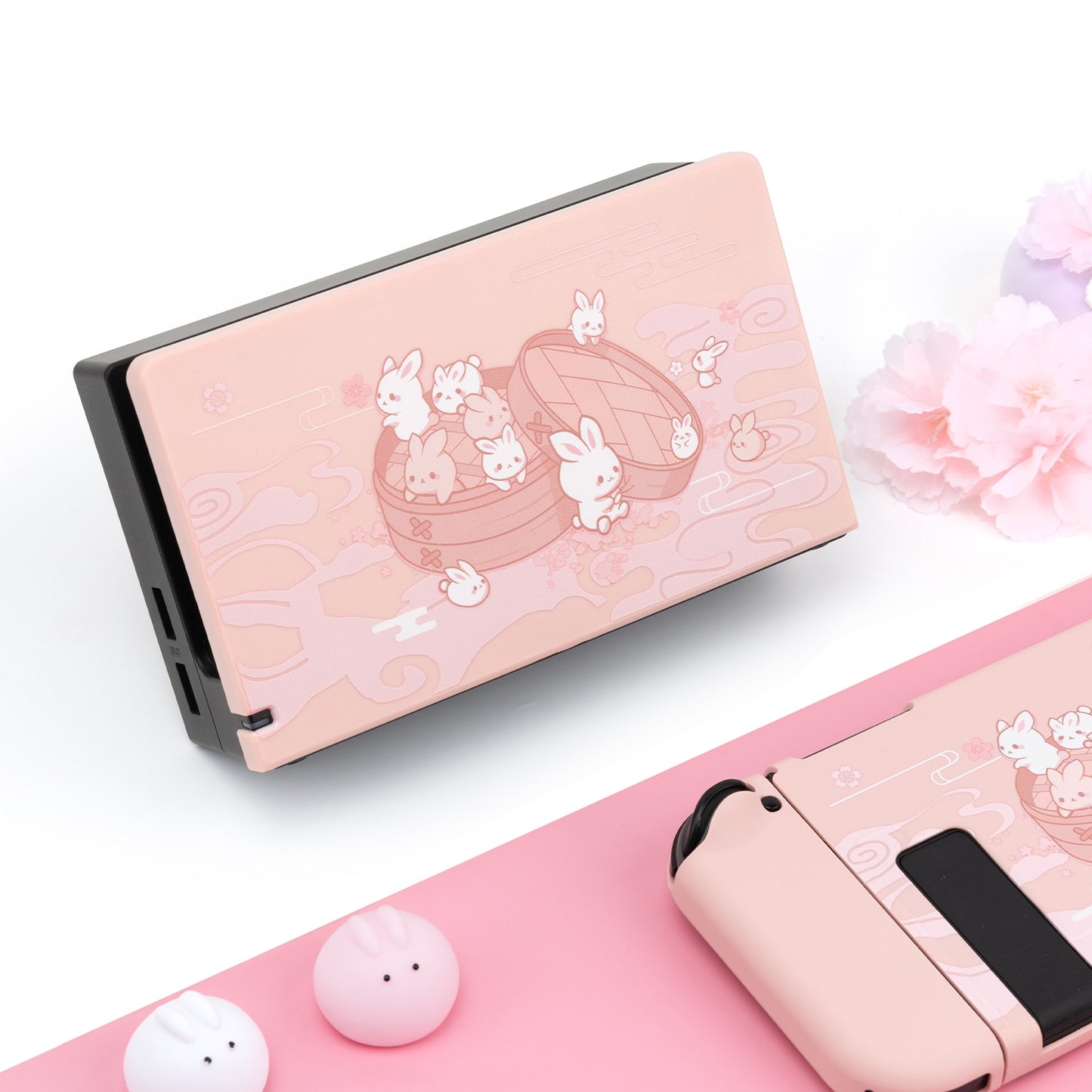 GeekShare Case For Nintendo Switch Charging Dock Kawaii Cotton Ice Cream Cat Full Cover NS Game Console Base Shell