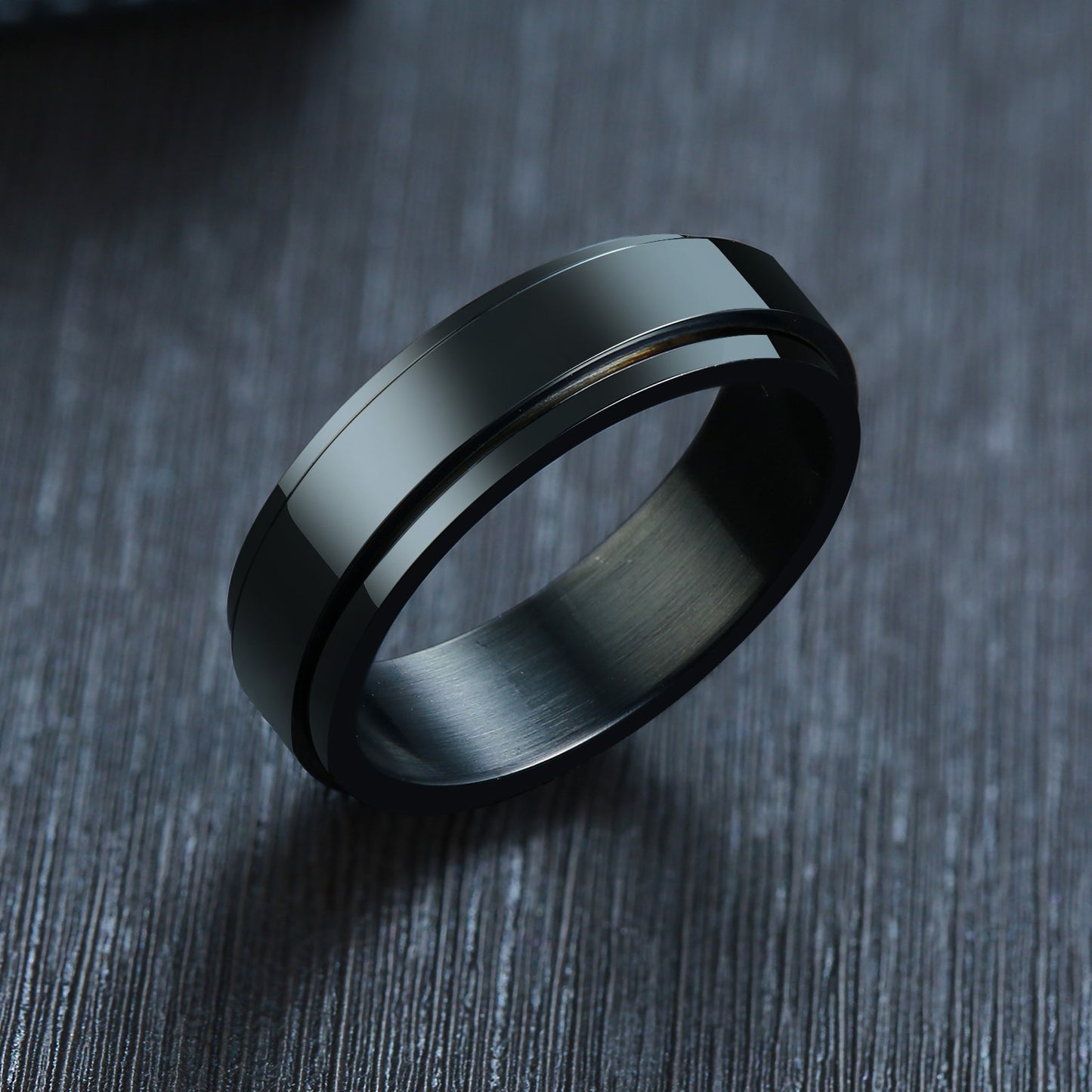 Vnox 6/8mm Spinner Ring for Men Stress Release Accessory Classic Stainless Steel Wedding Band Casual Viking Rune Sport Jewelry