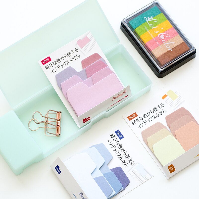 Gradient Index Sticky Notes Memo Pad 3x20 Sheets Classify Self-stick Notes N Times Notepad Stickers Paper School Office Supplies