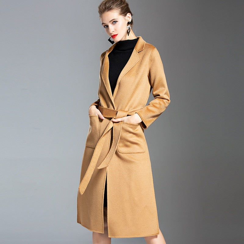 Cashmere coat women's long winter wool coat double-sided women's cloth coat