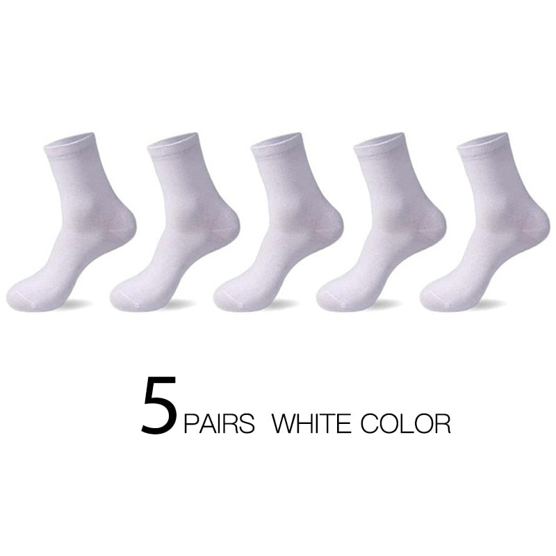 High Quality Casual Men's Business Socks Summer Winter Cotton Socks Quick Drying Black White Long Sock Plus Size