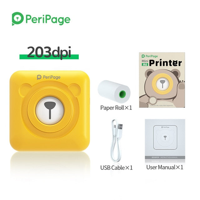 peripage mini portable printer thermal photo bluetooth can printing sticker self-adhesive label for Android IOS smart phone