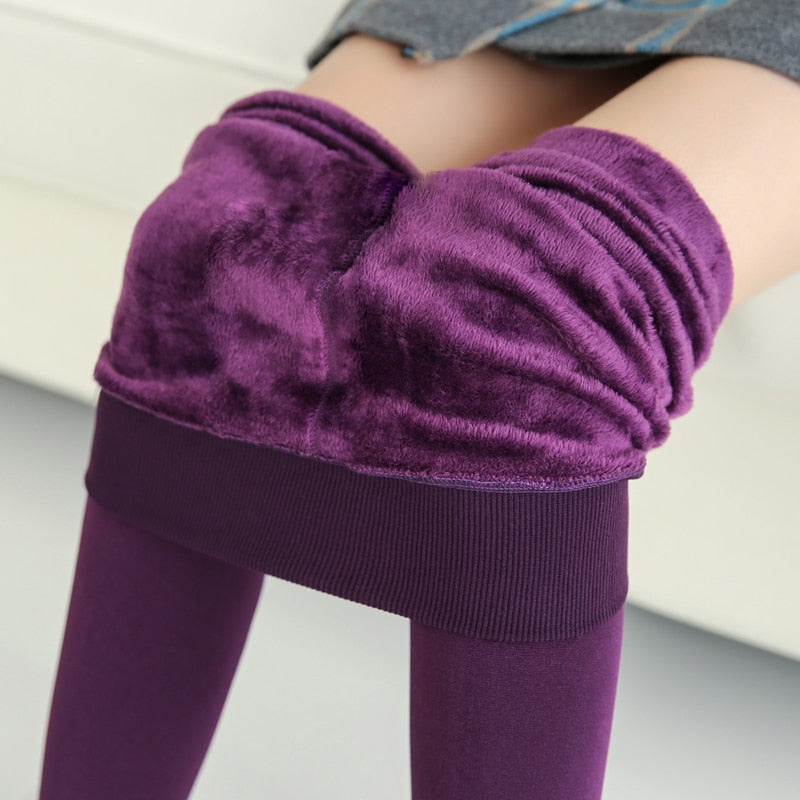 Winter Leggings Knitting Velvet Leggings High Elastic Thicken Warm Pants Skinny Pants For Women Leggins Comfortable