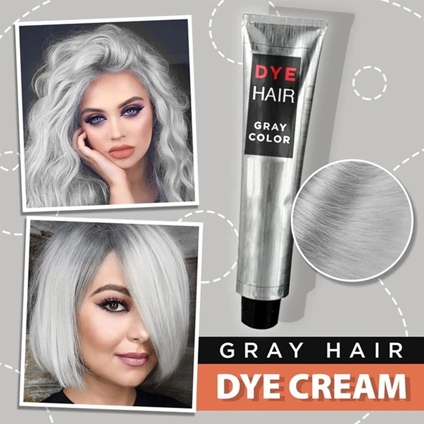 Fashion Smoky Gray Punk Style Light Gray Silver Color Nature Permanent Super Hair Dye Cream Girls Beauty Hair