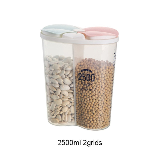 Sealed Storage Box Crisper Grains Food Storage Tank Household Kitchen Food Containers for Dry Cereals Measure Cups Kitchen Tool