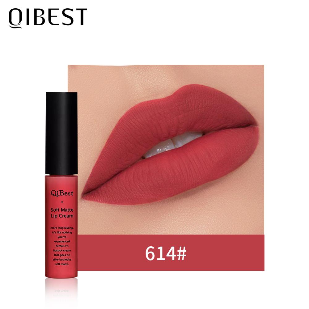 QIBEST Matte Lip Gloss Lip Makeup 34 Colors Velet Nude Waterproof Lipgloss Matte Lipstick Liquid Lipstick Long lasting Lip Tint