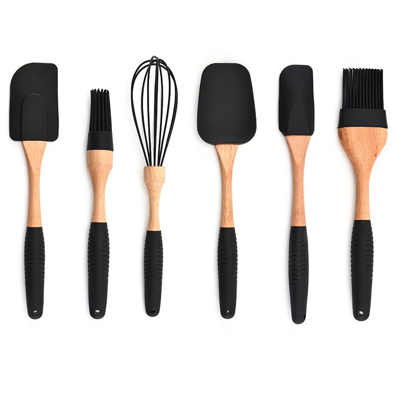 Silicone Wood Turner Spatula Brush Scraper Pasta Gloves Egg Beater Kitchen Accessories Baking Cooking Tools Kitchenware Cookware