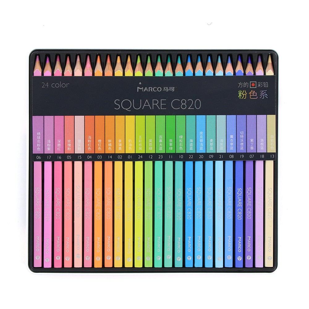 Xsyoo 12/24 COLORS NEW Soft Trendy Pastel Colors Non-toxic Color Pencil Colour Pencils Set For Coloring School Art Supplies