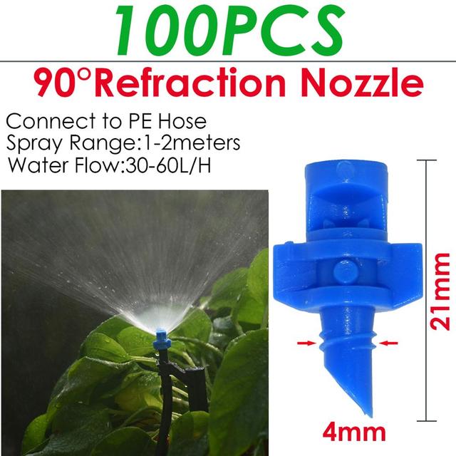 KESLA 20PCS 90/180/360 Degree Refraction Nozzle Sprinkler Head Thread Connection Garden Irrigation Mist Sprayer for Greenhouse