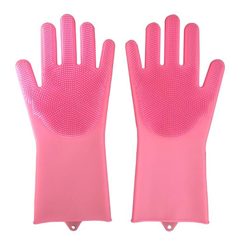 1 Pair Pet Silicone Cleaning Gloves Dog Cat Bath Cleaning Brush Gloves Scrubber Rubber Kitchen Clean Tool