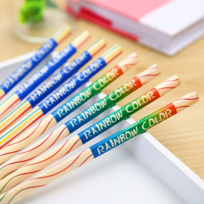 10 Pcs/Lot Rainbow Color Pencil 4 In 1 Colored Pencils for Drawing Stationery Drawing Office Material School Supplies A6292