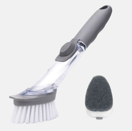 Dish-washing brush sponge long handle Automatically add detergent pot-washing brush multifunction degreasing kitchen accessories