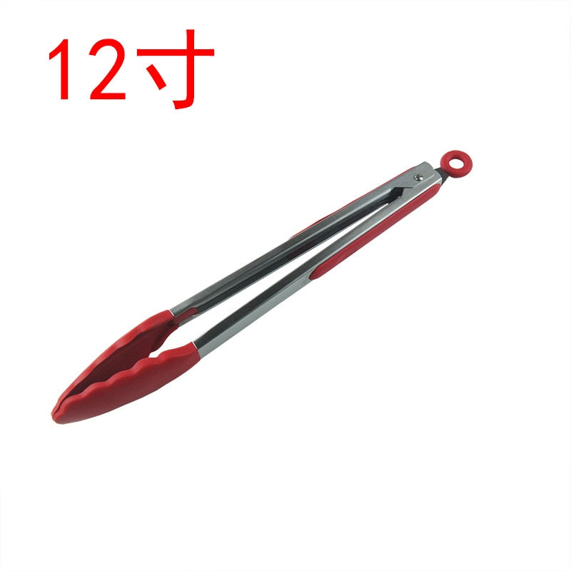 Kitchen Tongs Set BBQ Tools Stainless Steel Cooking Tongs With Silicone Tips Barbecue Cooking Salad Grilling Frying Kitchen Tool