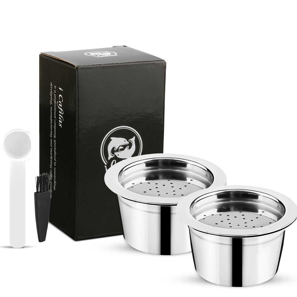 ICafilas New Stainless Steel  Refillable Reusable Coffee Capsule Cafeteira Filter for K Fee &Tchibo Cafissimo Cream Maker