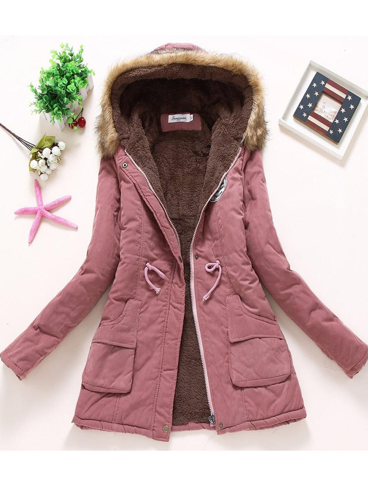 Winter military style coat / hooded jacket medium-long casual parka thickness  XXXL quilt snow outwear