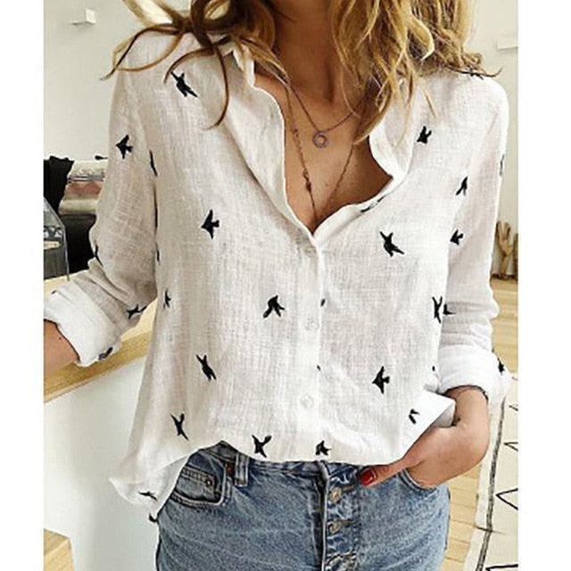 Leisure White Yellow Shirts Button Lapel Cotton Linen Top Lady Loose Long Sleeve Oversize Shirt Womens Blouses Autumn Blusas