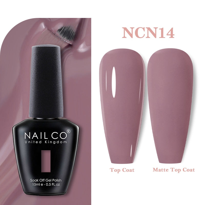 NAILCO 15ml Pink Colors Series Semi Permanent Nail Gel Varnish Polish Soak Off White Red UV Nail Art Gel Nail Polish Gel Lacquer