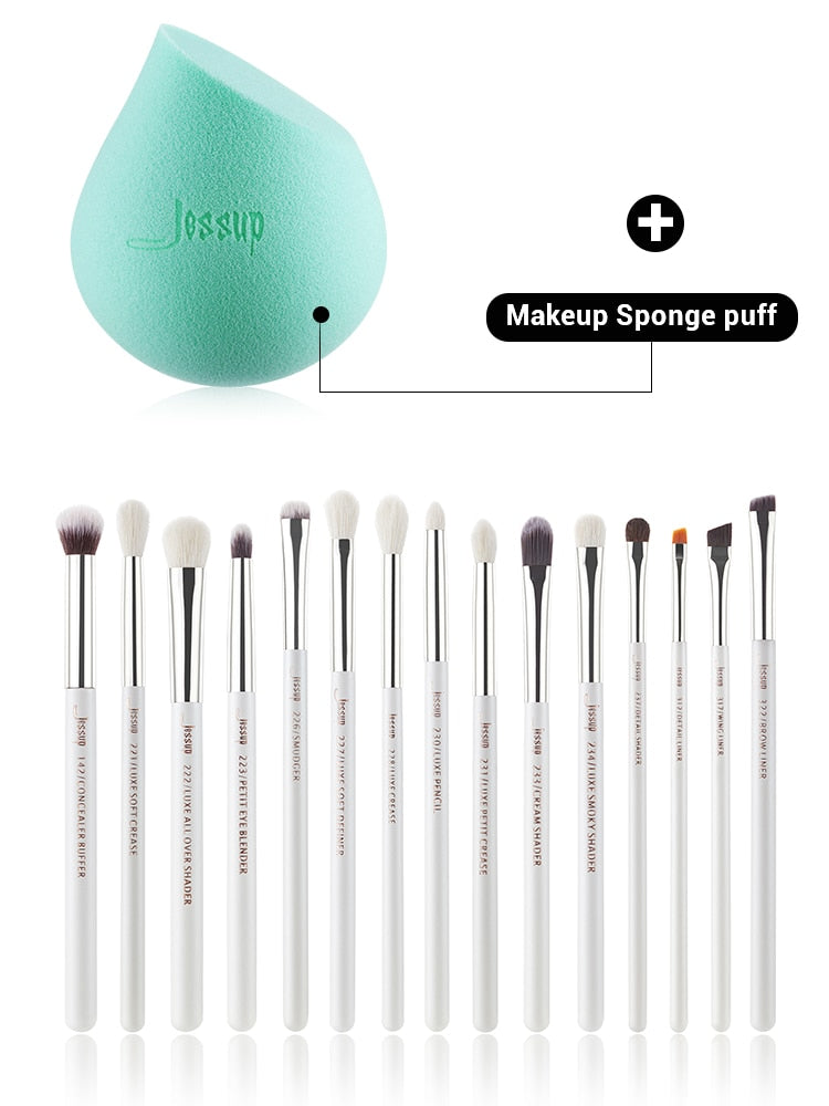 Jessup Makeup brushes set Pearl White/Silver Beauty Foundation Powder Eyeshadow Make up Brushes High quality 6pcs-25pcs