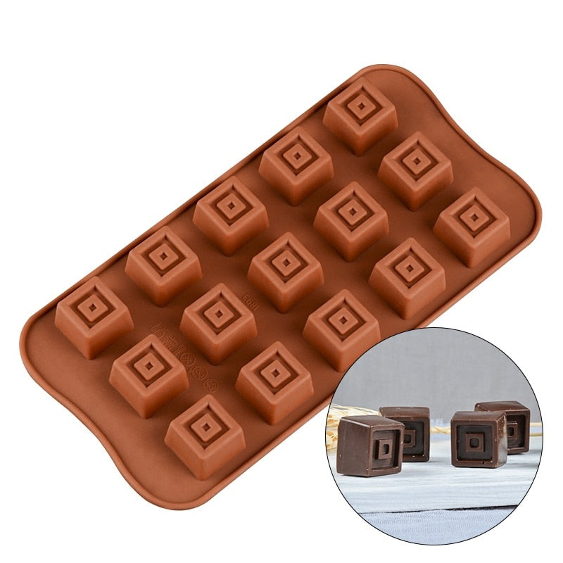 3D Chocolate Mold Silicone Chocolates Molds for Baking Nonstick Jelly Pudding Sugarcraft Mould DIY Kitchen Bakeware