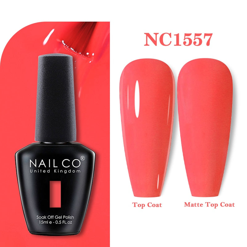 NAILCO 15ml Pink Colors Series Semi Permanent Nail Gel Varnish Polish Soak Off White Red UV Nail Art Gel Nail Polish Gel Lacquer