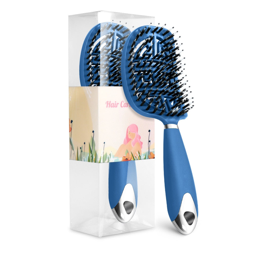 Hair Scalp Massage Comb Hair Brush Women Wet Dry Curly Ultra Detangler Hairbrush Bristle Nylon Salon Hair Styling Tools Dropship