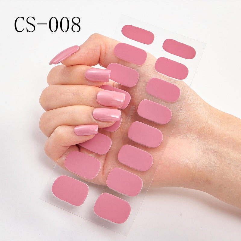 16pcs/sheet Glitter Gradient Color Nail Stickers Nail Wraps Full Cover Nail Polish Sticker DIY Self-Adhesive Nail Art Decoration